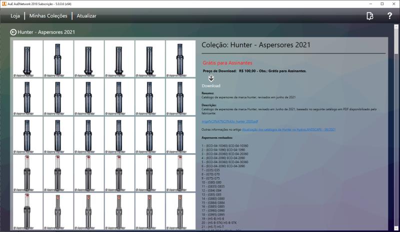 Actualización de los Catálogos de Hunter en HydroLANDSCAPE - 06/2021