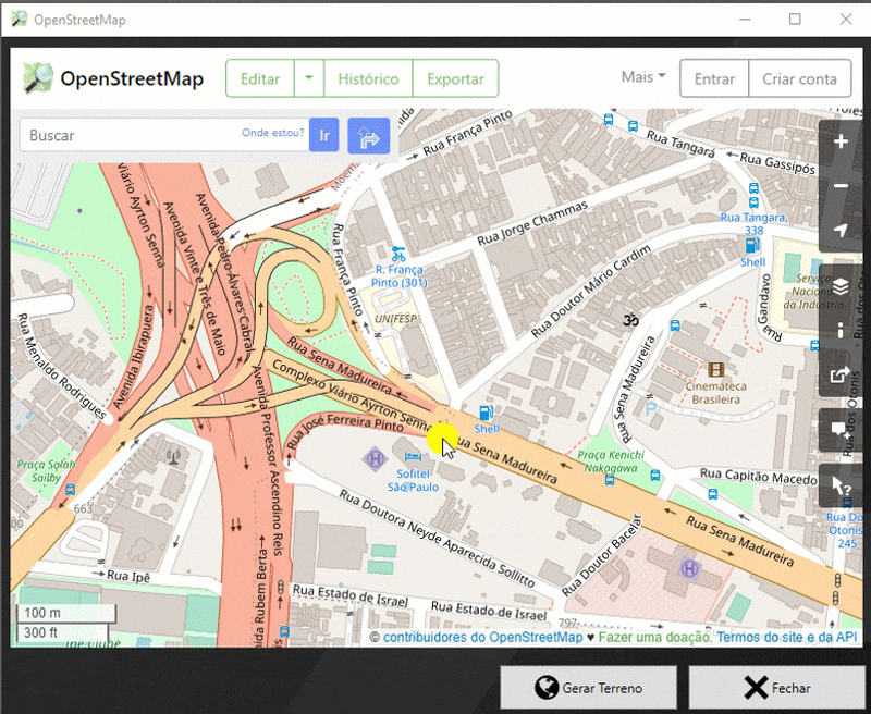 Abra la pantalla de inicio de sesión de Open Street Map..