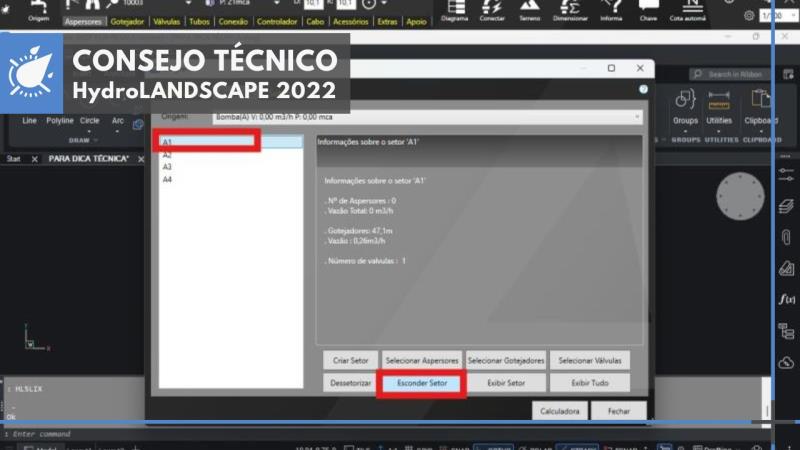 HydroLANDSCAPE 2022: Cómo ocultar sectores para localizar elementos no sectorizados