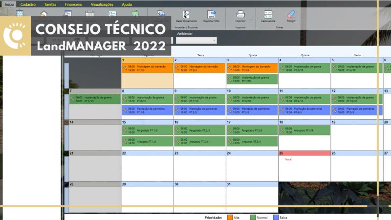 LandManager 2022: Configuración del calendario de tareas