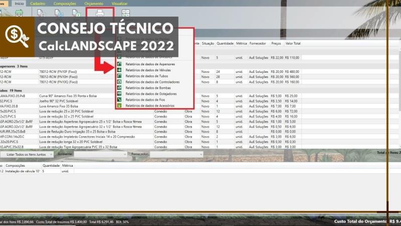 CalcLANDSCAPE 2022: Crear informes y presupuestos profesionales