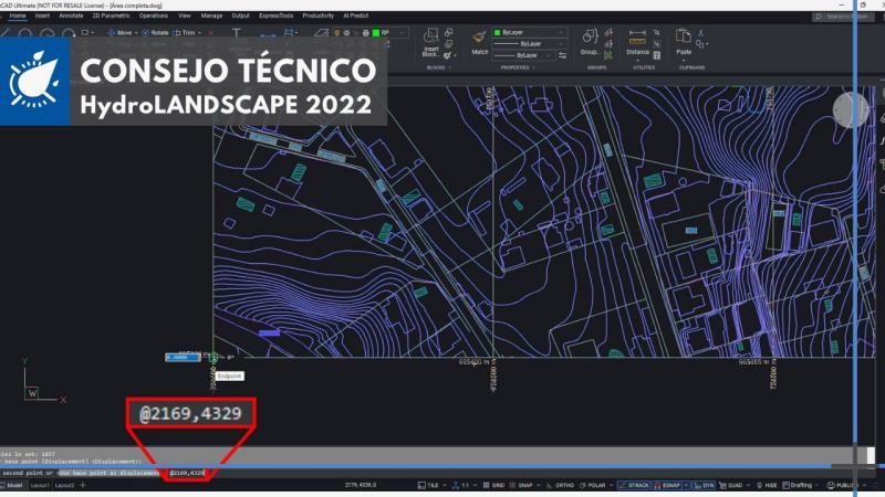 HydroLANDSCAPE 2022: cómo utilizar coordenadas relativas en CAD para proyectos georreferenciados