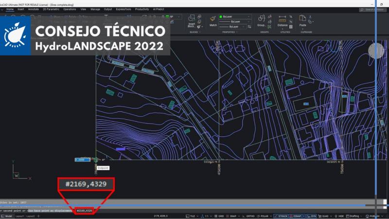 HydroLANDSCAPE 2022: cómo utilizar coordenadas absolutas en CAD para proyectos georreferenciados